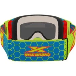 EKS Brand Lucid Fluro Yello/Fire/Cyan Red Mirror Goggles -Motocross Equipment 067 11005 3