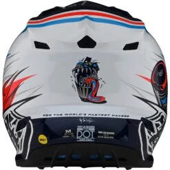 Troy Lee Designs 2023 SE4 Poly Skooly Blue/Orange Helmet -Motocross Equipment 109328012 c 3