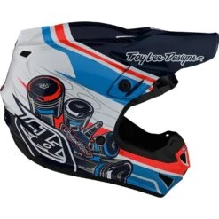 Troy Lee Designs 2023 SE4 Poly Skooly Blue/Orange Helmet -Motocross Equipment 109328012 c 5