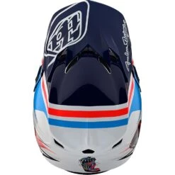 Troy Lee Designs 2023 SE4 Poly Skooly Blue/Orange Helmet -Motocross Equipment 109328012 c 7