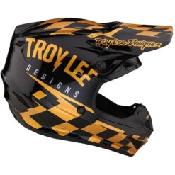 Troy Lee Designs 2023 SE4 Poly Race Shop Black/Gold Kids Helmet -Motocross Equipment 112208003 c 2