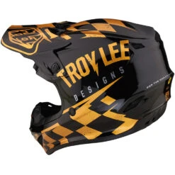 Troy Lee Designs 2023 SE4 Poly Race Shop Black/Gold Kids Helmet -Motocross Equipment 112208003 c 5