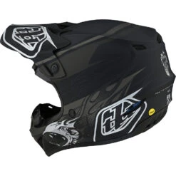 Troy Lee Designs 2023 SE4 Poly Skooly Black Kids Helmet -Motocross Equipment 112328023 c 2