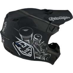 Troy Lee Designs 2023 SE4 Poly Skooly Black Kids Helmet -Motocross Equipment 112328023 c 4