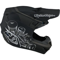 Troy Lee Designs 2023 SE4 Poly Skooly Black Kids Helmet -Motocross Equipment 112328023 c 5