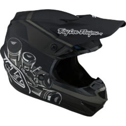 Troy Lee Designs 2023 SE4 Poly Skooly Black Kids Helmet -Motocross Equipment 112328023 c 6