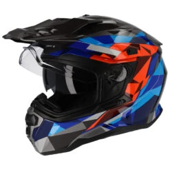 M2R Hybrid Poly PC-1 Blue/Red Helmet -Motocross Equipment 1124623 c 3