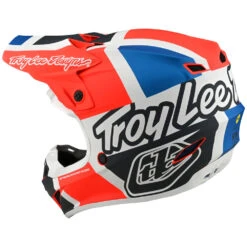 Troy Lee Designs 2022 SE4 Poly Quattro Orange/Blue Kids Helmet -Motocross Equipment 112977003 c 2