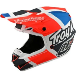 Troy Lee Designs 2022 SE4 Poly Quattro Orange/Blue Kids Helmet