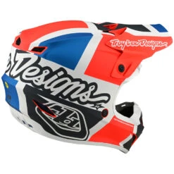 Troy Lee Designs 2022 SE4 Poly Quattro Orange/Blue Kids Helmet -Motocross Equipment 112977003 c 4