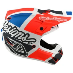 Troy Lee Designs 2022 SE4 Poly Quattro Orange/Blue Kids Helmet -Motocross Equipment 112977003 c 5