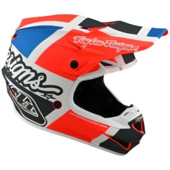 Troy Lee Designs 2022 SE4 Poly Quattro Orange/Blue Kids Helmet -Motocross Equipment 112977003 c 6
