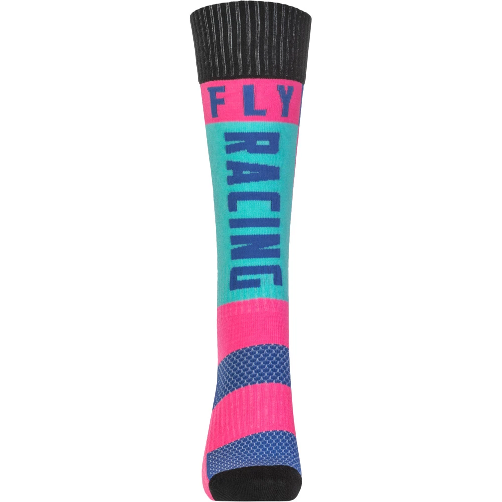 Fly Racing MX Thick Pink/Blue Kids Riding Socks 4 Fly Racing MX Thick Pink/Blue Kids Riding Socks - Image 2