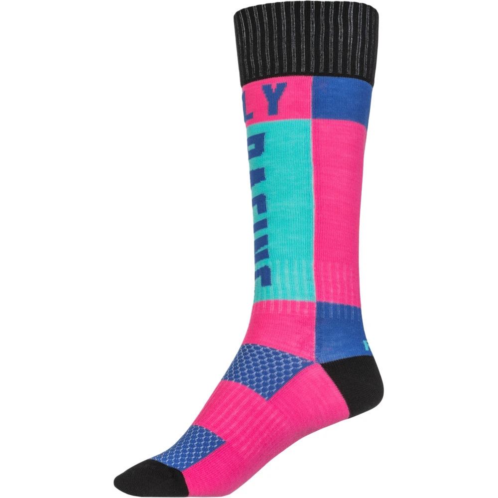 Fly Racing MX Thick Pink/Blue Kids Riding Socks 5 Fly Racing MX Thick Pink/Blue Kids Riding Socks - Image 3