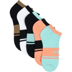 Unit Equip No Show Bamboo 5Pk Womens Socks -Motocross Equipment 212233001 MULTI 2