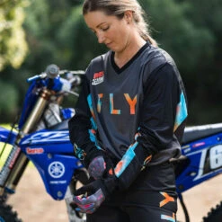 Fly Racing 2023 F-16 Grey/Pink/Blue Womens Jersey -Motocross Equipment 2122792 c 2
