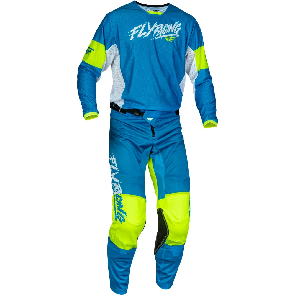 Fly Racing 23.5 Kinetic Mesh Khaos Blue/White/Hi-Vis Kids Pants 6 Fly Racing 23.5 Kinetic Mesh Khaos Blue/White/Hi-Vis Kids Pants - Image 4