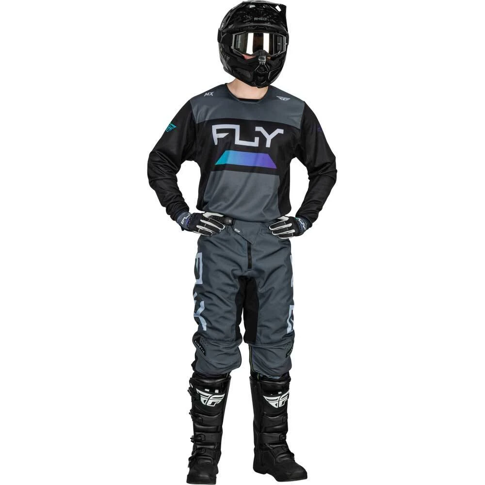 Fly Racing 2024 Kinetic Reload Charcoal/Blue/Iridium Jersey 6 Fly Racing 2024 Kinetic Reload Charcoal/Blue/Iridium Jersey - Image 5