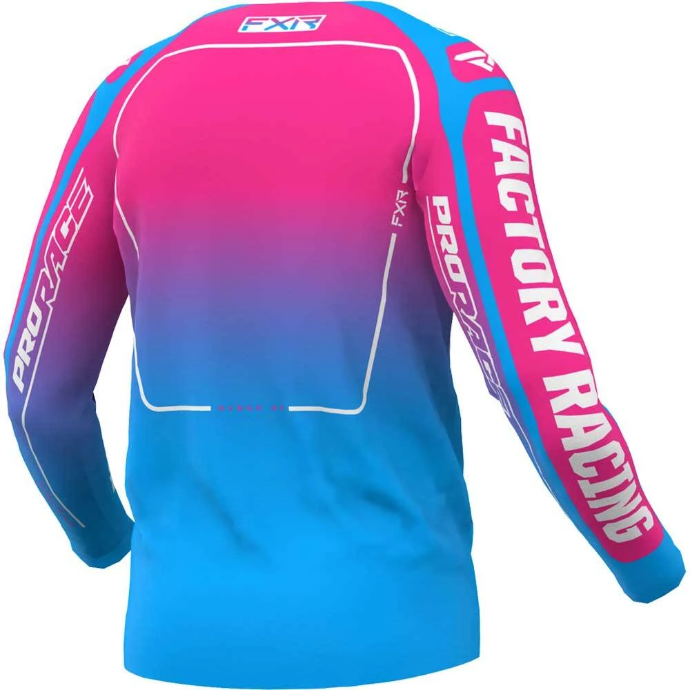 FXR 2024 Clutch Cyan/E-Pink Kids Jersey 4 FXR 2024 Clutch Cyan/E-Pink Kids Jersey - Image 2