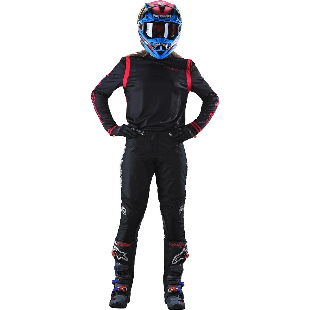 Troy Lee Designs 2023 GP Mono Black/FLO Red Womens Jersey 5 Troy Lee Designs 2023 GP Mono Black/FLO Red Womens Jersey - Image 3