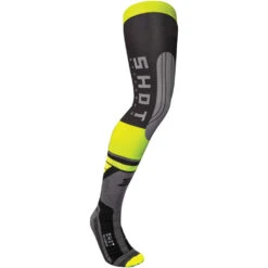 Shot Race Gear 2024 Interceptor Knee Neon Yellow Brace Socks