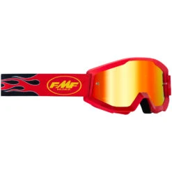 FMF Powercore Flame Red/Red Mirror Kids Goggles