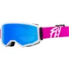 Fly Racing Zone Pink/White Blue Mirrored Kids Goggles