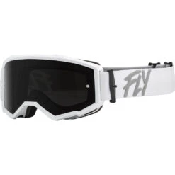 Fly Racing Zone White Dark Smoke Kids Goggles