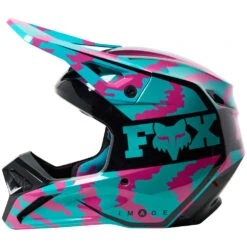 Fox 2023 V1 Nuklr Teal Kids Helmet -Motocross Equipment FO29735176 c 1