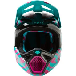 Fox 2023 V1 Nuklr Teal Kids Helmet -Motocross Equipment FO29735176 c 2