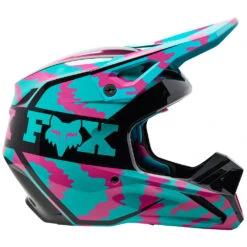 Fox 2023 V1 Nuklr Teal Kids Helmet -Motocross Equipment FO29735176 c 3