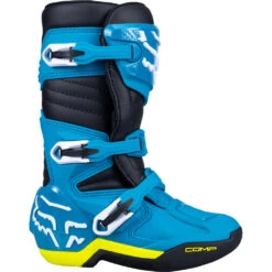 Fox 2024 Comp Blue/Yellow Kids Boots -Motocross Equipment FO304710261 c 5