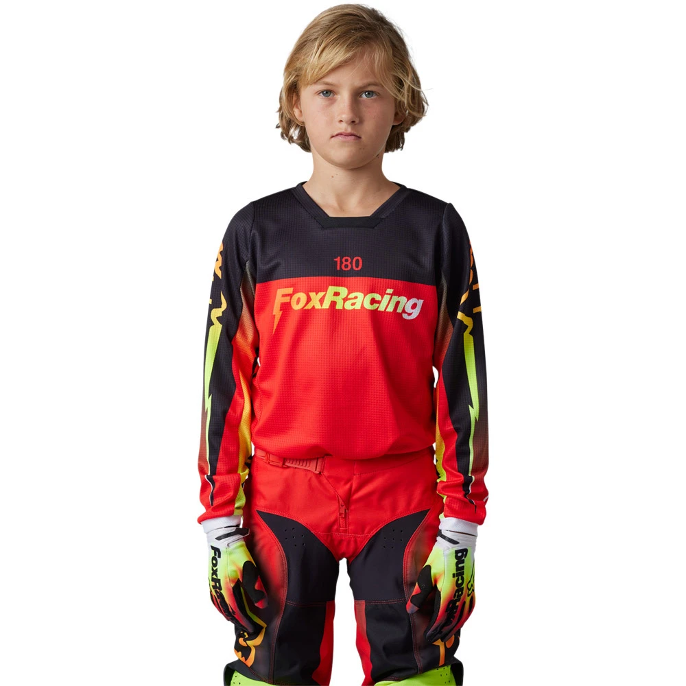 Fox 2023 180 Statk FLO Red Kids Jersey 4 Fox 2023 180 Statk FLO Red Kids Jersey - Image 2
