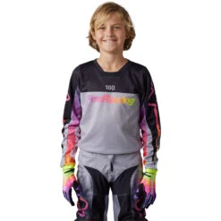 Fox 2023 180 Statk Steel Grey Kids Jersey -Motocross Equipment FO30487172 c 1