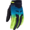 Fox 2024 180 Flora Black/Yellow Kids Gloves -Motocross Equipment FO31393019 c