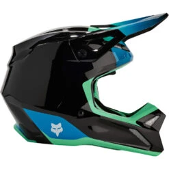 Fox 2024 V1 Ballast Black/Blue Kids Helmet -Motocross Equipment FO31401013 c 2