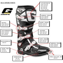 Gaerne SG-12/G-React White Long Replacement Straps 4pk -Motocross Equipment G4645002 1