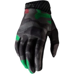100% Percent Ridefit Black Camo Gloves