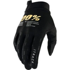 100% Percent ITrack Black Kids Gloves