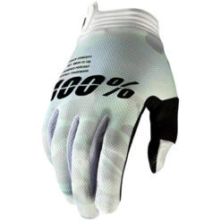 100% Percent I-Track White Camo Gloves