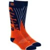 100% Percent Torque Comfort Navy/Orange Moto Socks -Motocross Equipment ONE 24007 214 17 c