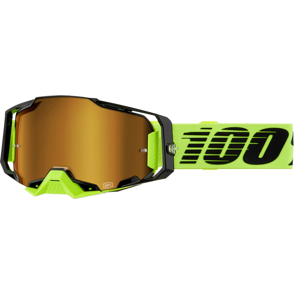 100% Percent Armega Neon Yellow Gold Mirror Goggles 3 100% Percent Armega Neon Yellow Gold Mirror Goggles