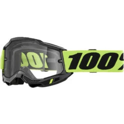 100% Percent Accuri 2 Enduro Moto Neon Yellow Clear Goggles