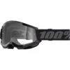 100% Percent Strata 2 Black Clear Goggles -Motocross Equipment ONE 50027 00013