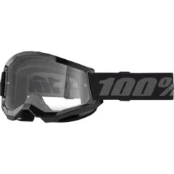 100% Percent Strata 2 Black Clear Goggles