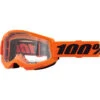 100% Percent Strata 2 Neon Orange Clear Goggles