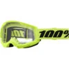 100% Percent Strata 2 Neon Yellow Clear Goggles -Motocross Equipment ONE 50027 00016