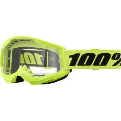 100% Percent Strata 2 Neon Yellow Clear Goggles