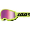 100% Percent Strata 2 Neon Yellow Pink Mirror Goggles