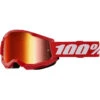 100% Percent Strata 2 Red Mirror Goggles 1 100% Percent Strata 2 Red Mirror Goggles -Motocross Equipment ONE 50028 00018